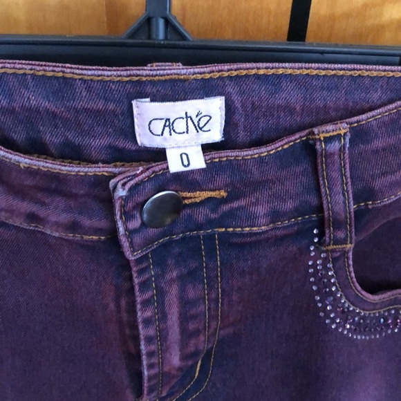 Cache distressed jeans. Purple - Picture 2 of 4